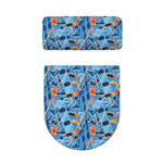 Skiing Equipment Pattern Print Toilet Lid And Tank Cover Set