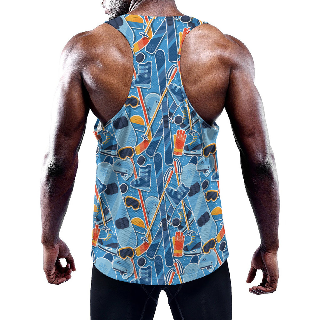 Skiing Equipment Pattern Print Training Tank Top