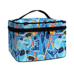Skiing Equipment Pattern Print Travel Makeup Bag