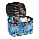 Skiing Equipment Pattern Print Travel Makeup Bag