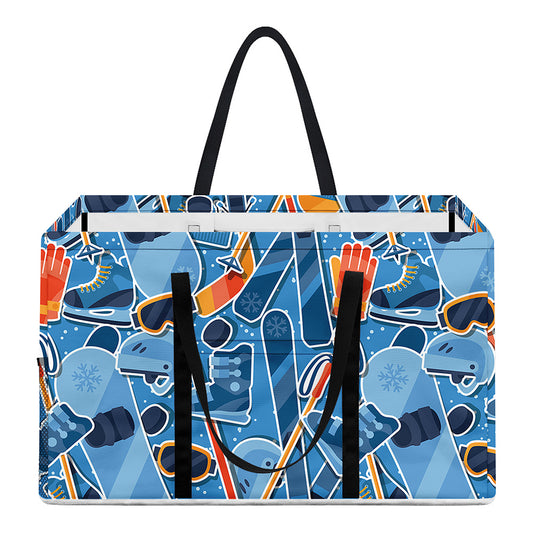 Skiing Equipment Pattern Print Utility Tote Bag