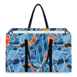 Skiing Equipment Pattern Print Utility Tote Bag