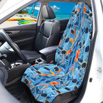 Skiing Equipment Pattern Print Waterproof Car Seat Cover