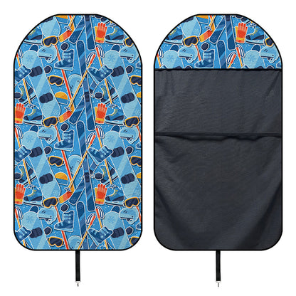 Skiing Equipment Pattern Print Waterproof Car Seat Cover