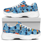 Skiing Equipment Pattern Print White Chunky Shoes