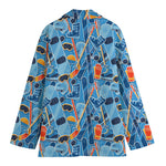 Skiing Equipment Pattern Print Women's Blazer