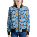 Skiing Equipment Pattern Print Women's Bomber Jacket