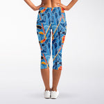 Skiing Equipment Pattern Print Women's Capri Leggings