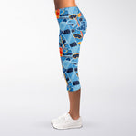 Skiing Equipment Pattern Print Women's Capri Leggings