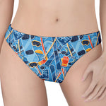 Skiing Equipment Pattern Print Women's Thong