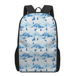 Skiing Mountain Print 17 Inch Backpack