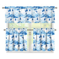 Skiing Mountain Print 3 Piece Kitchen Curtains