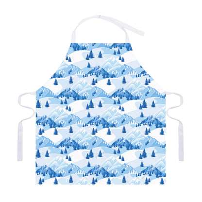 Skiing Mountain Print Adjustable Apron