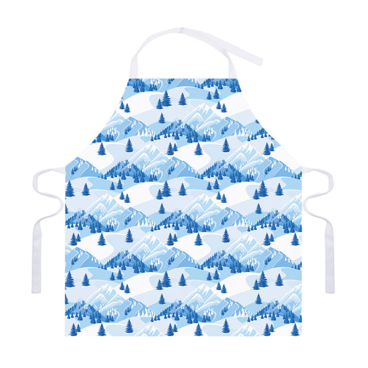 Skiing Mountain Print Adjustable Apron