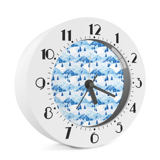 Skiing Mountain Print Alarm Clock