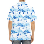 Skiing Mountain Print Aloha Shirt