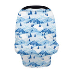 Skiing Mountain Print Baby Seat Cover