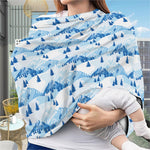 Skiing Mountain Print Baby Seat Cover