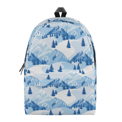 Skiing Mountain Print Backpack