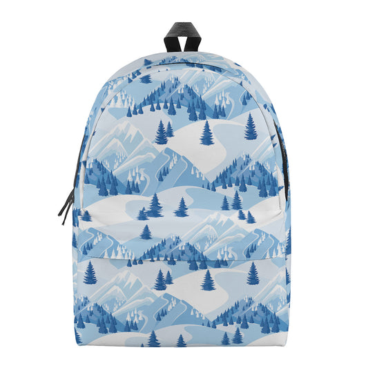 Skiing Mountain Print Backpack