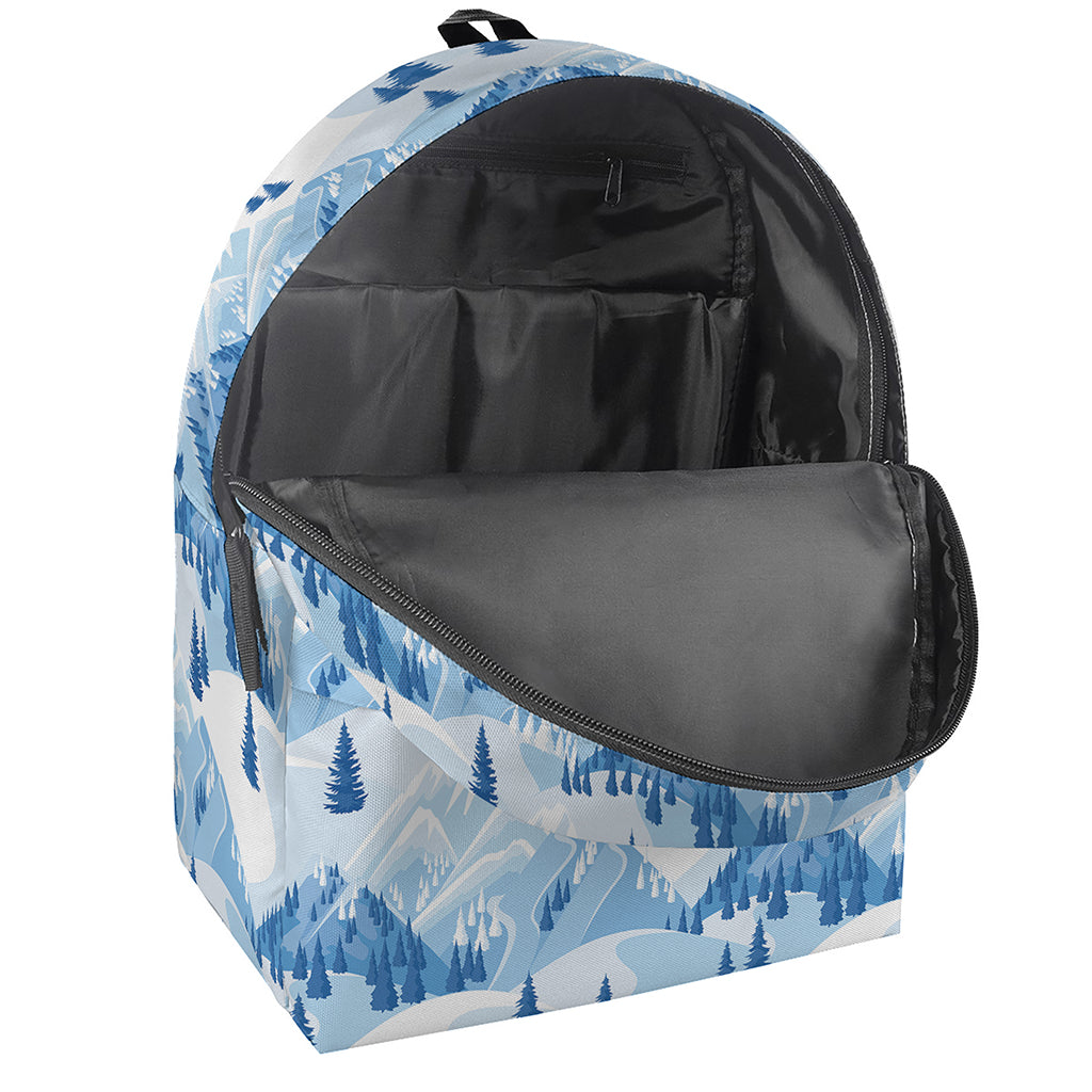 Skiing Mountain Print Backpack