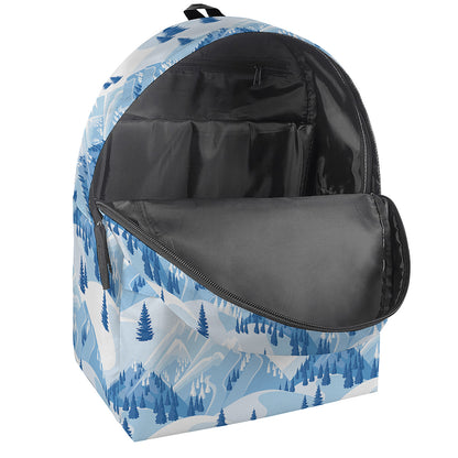 Skiing Mountain Print Backpack