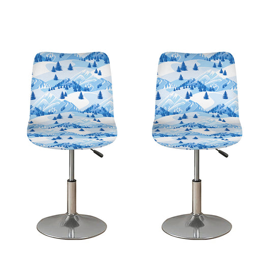 Skiing Mountain Print Bar Stool Covers