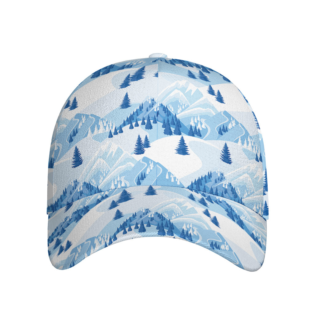 Skiing Mountain Print Baseball Cap