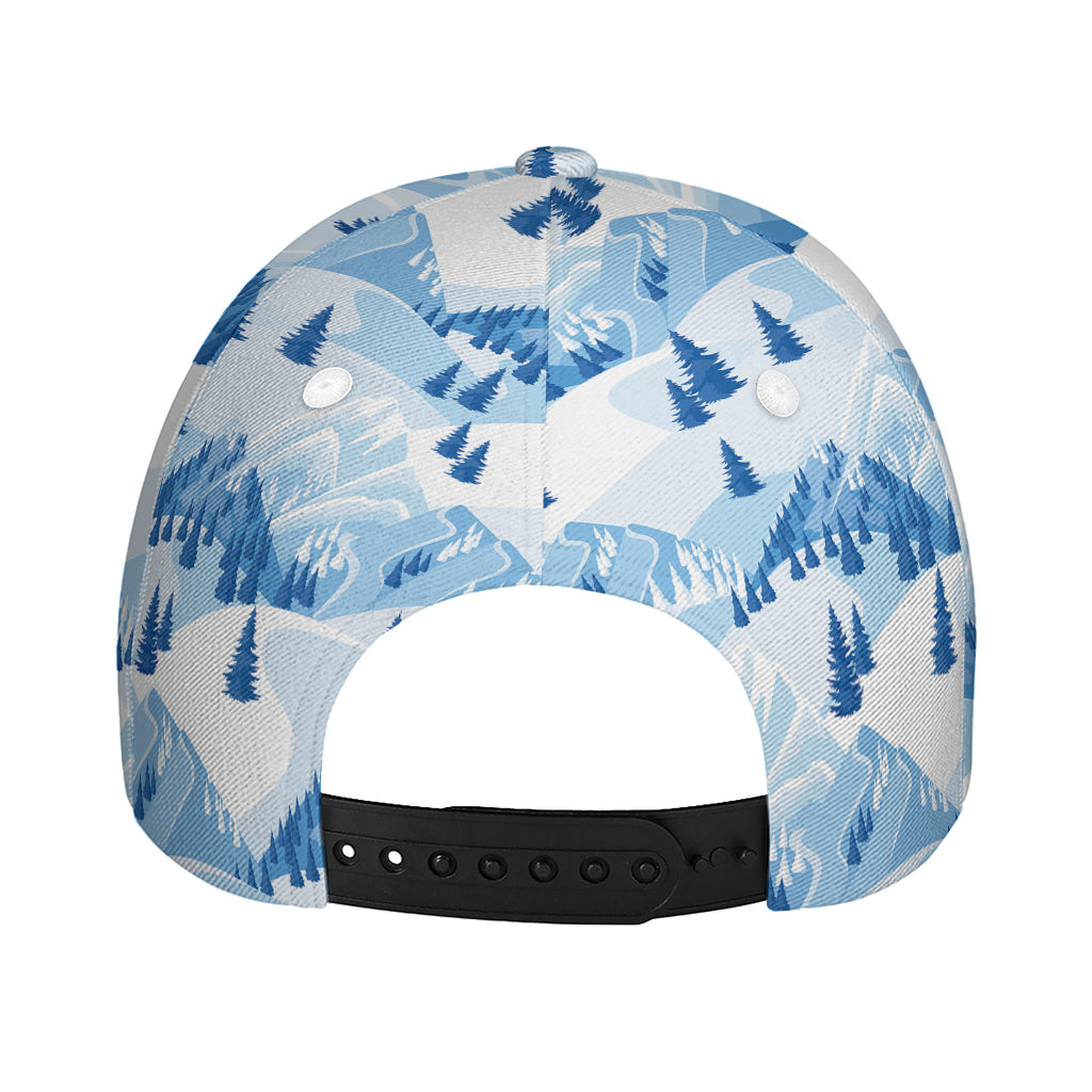 Skiing Mountain Print Baseball Cap
