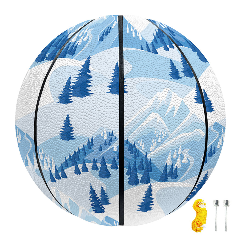 Skiing Mountain Print Basketball