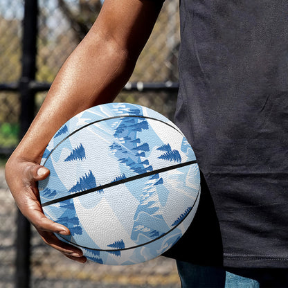 Skiing Mountain Print Basketball