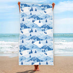 Skiing Mountain Print Beach Towel