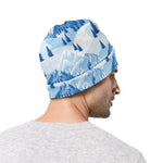 Skiing Mountain Print Beanie