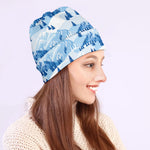 Skiing Mountain Print Beanie