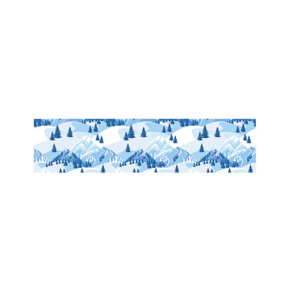 Skiing Mountain Print Bed Runner