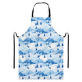 Skiing Mountain Print Bib Apron With Pocket