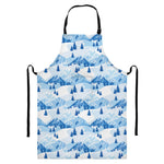 Skiing Mountain Print Bib Apron With Pocket
