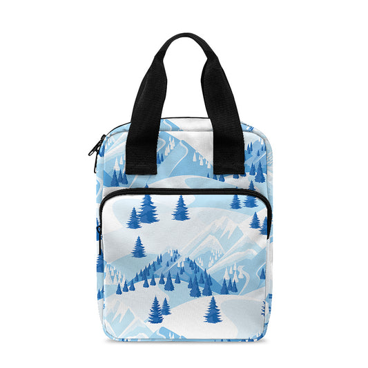 Skiing Mountain Print Bible Tote Bag