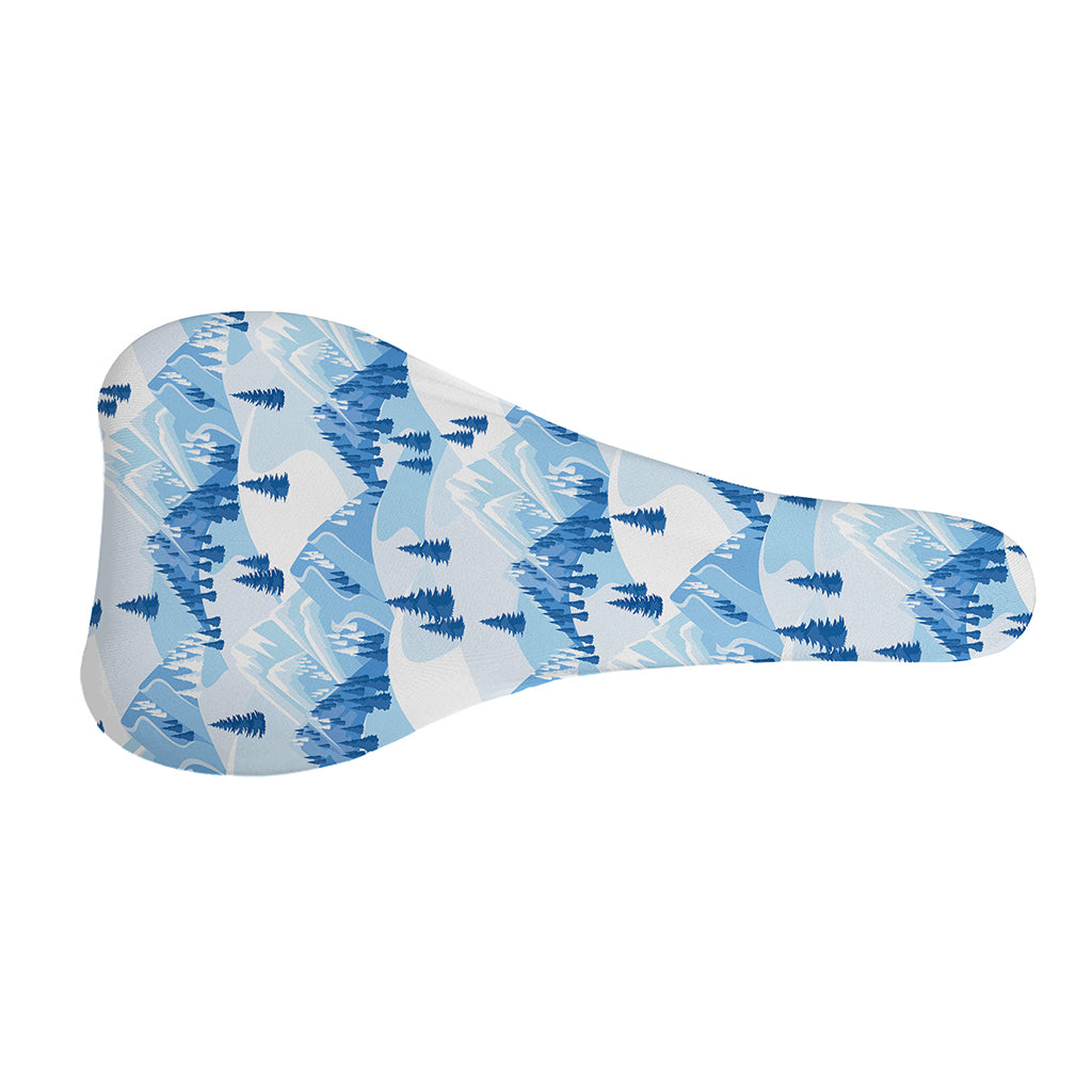 Skiing Mountain Print Bicycle Seat Cover
