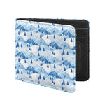 Skiing Mountain Print Bifold Wallet
