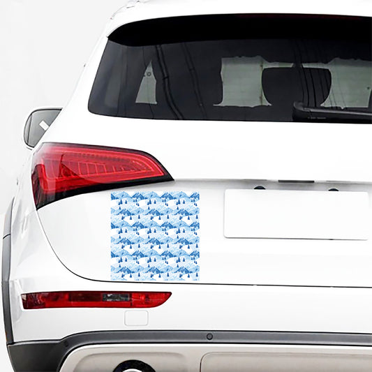 Skiing Mountain Print Car Sticker