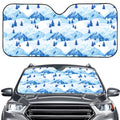 Skiing Mountain Print Car Windshield Sun Shade