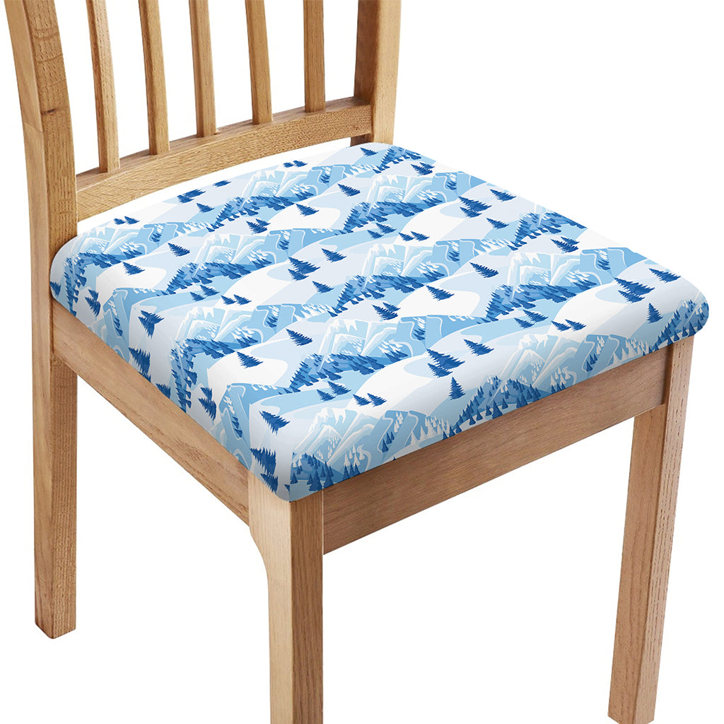 Skiing Mountain Print Chair Cushion Cover