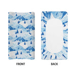 Skiing Mountain Print Changing Pad Cover