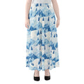 Skiing Mountain Print Chiffon Maxi Skirt