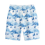 Skiing Mountain Print Cotton Shorts