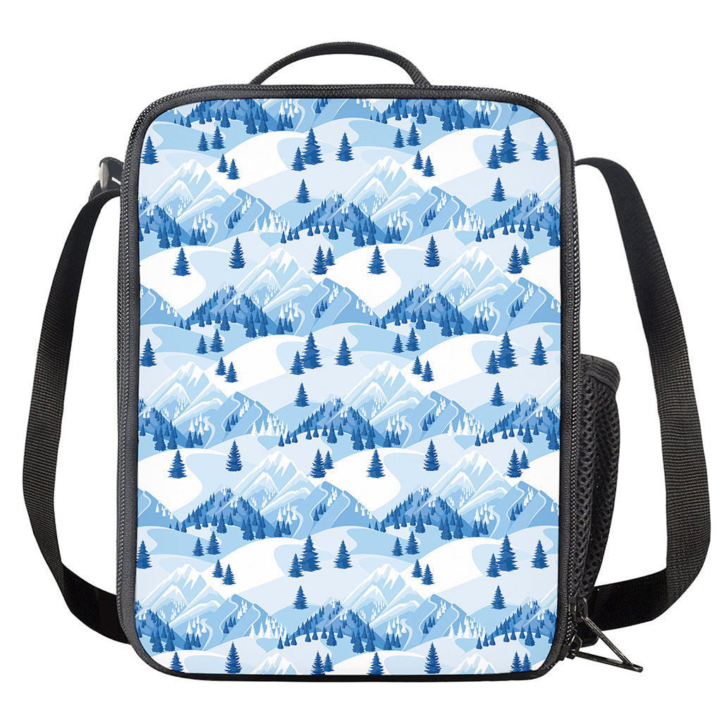 Skiing Mountain Print Crossbody Lunch Bag