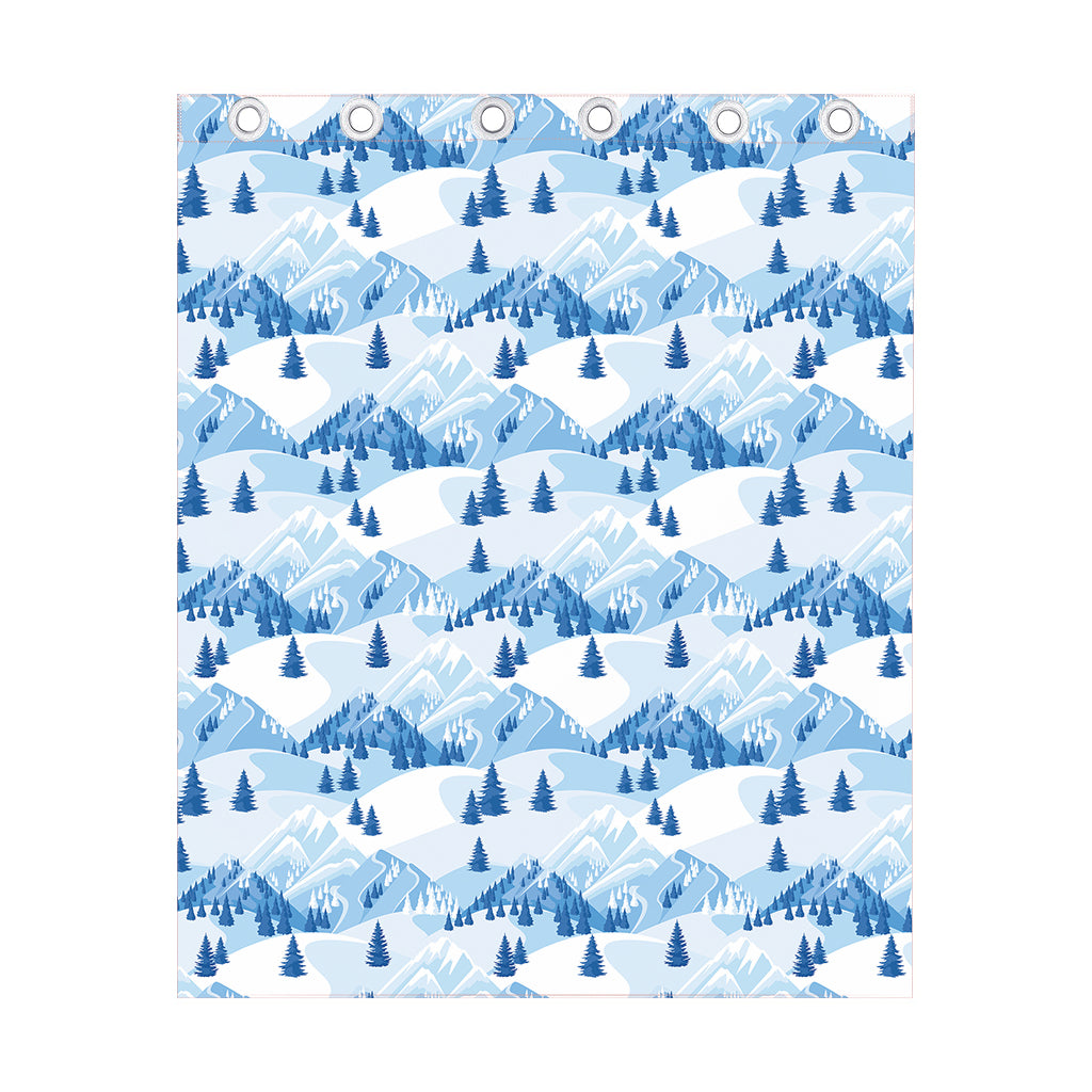Skiing Mountain Print Curtain