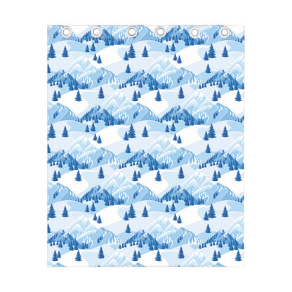 Skiing Mountain Print Curtain