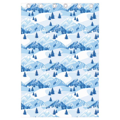 Skiing Mountain Print Curtain